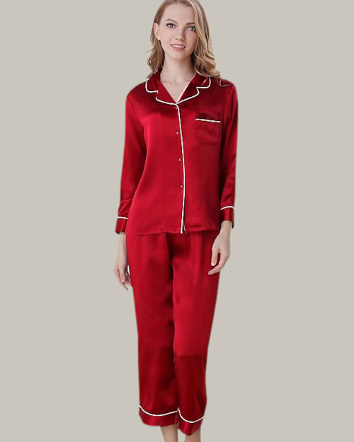 Classic Long PJ Set In Red