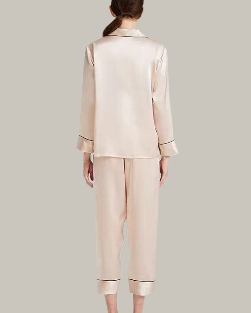 Pale Wheat Double Button Long PJ Set