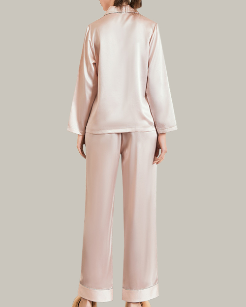 Double Pocket Long Sleep Set - Pink