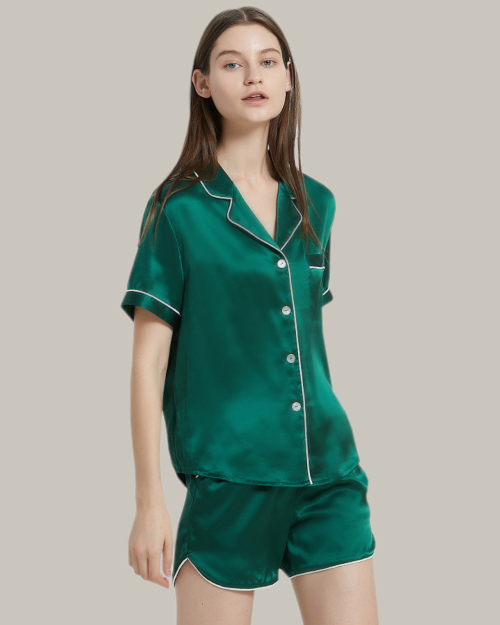 Green Varsity Shirt and Sports Shorts
