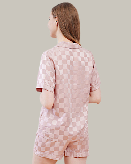 Checker Print Short PJ Set