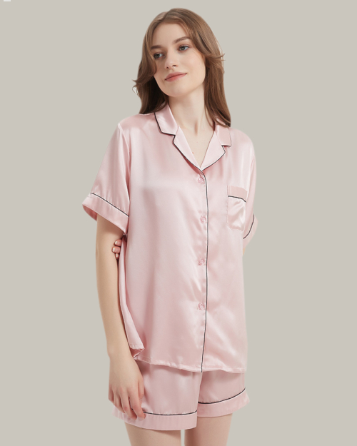 Classic Short PJ Set In Blush Pink