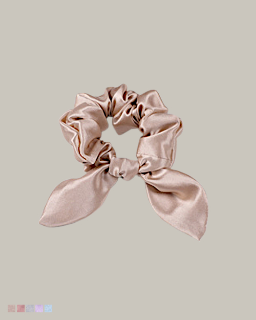 Champagne Rabbit Ear Hair Scrunchie