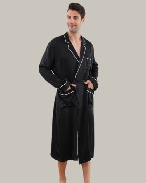 Tri-Pocket Long Gown in Black