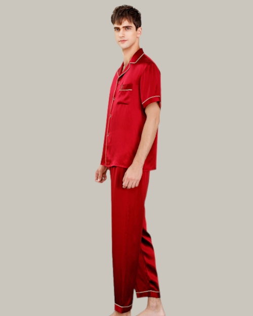 Deep Red Short Sleeve PJ Set