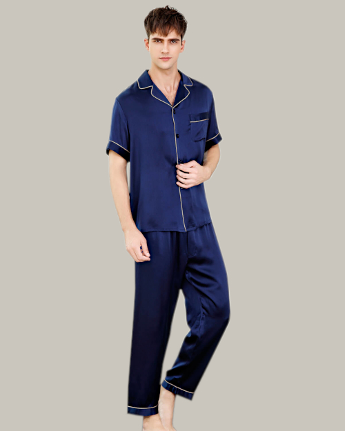 Dark Blue Short Sleeve PJ Set