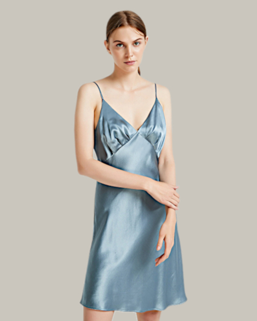 Curious Blue Ruched Camisole Slip