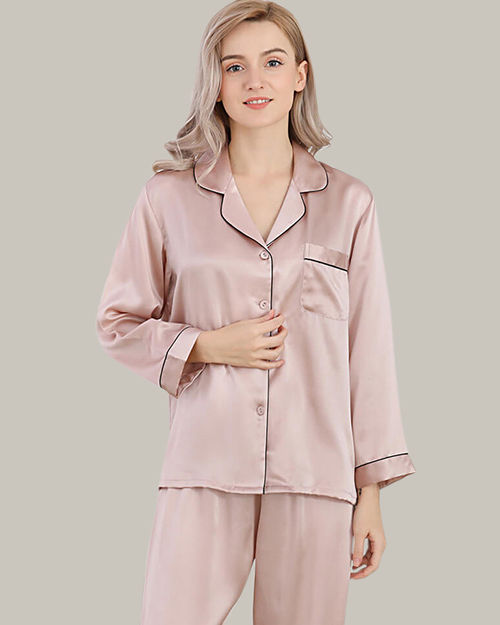 Classic Long PJ Set In Pink