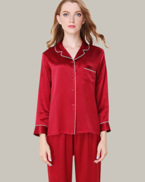 Classic Long PJ Set In Red