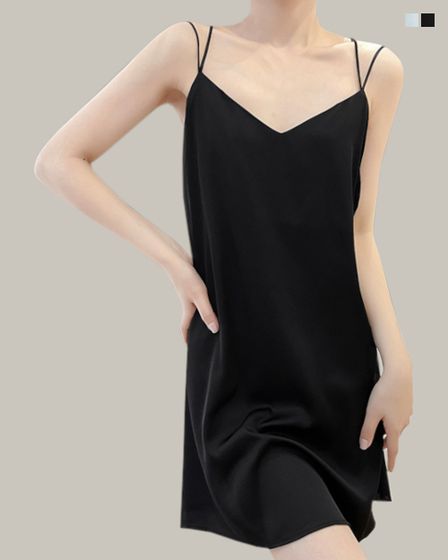 Cross Back Camisole Slip In Black