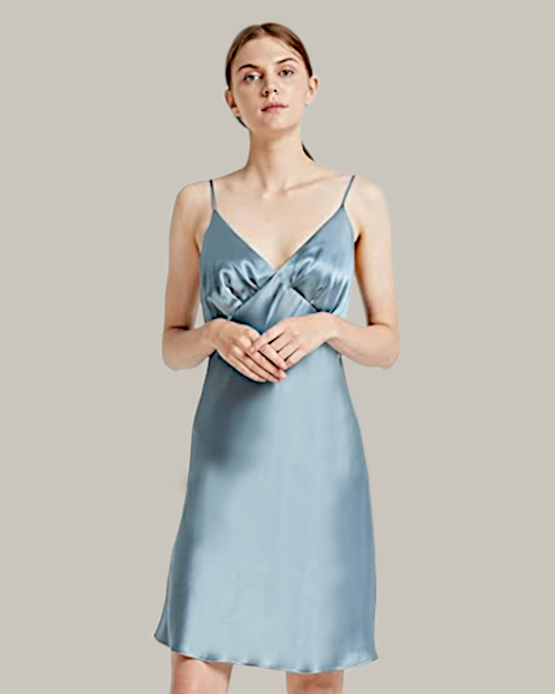 Curious Blue Ruched Camisole Slip