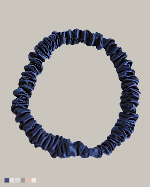 Dark Blue Slim Hair Scrunchie