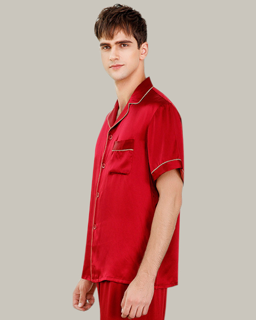 Deep Red Short Sleeve PJ Set