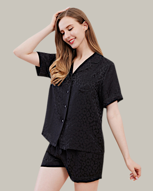 Leopard Print Short PJ Set