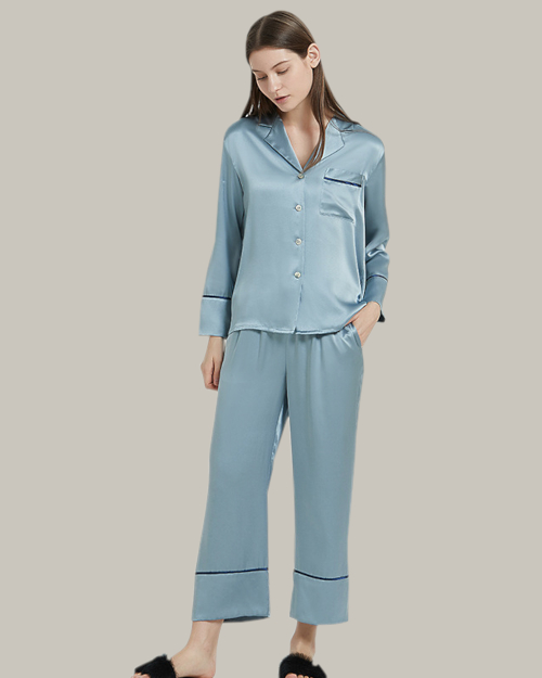 Light Blue Long PJ Set