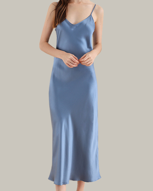 Long Camisole Slip In Blue