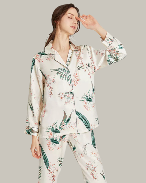 Palm Flowers Long PJ Set